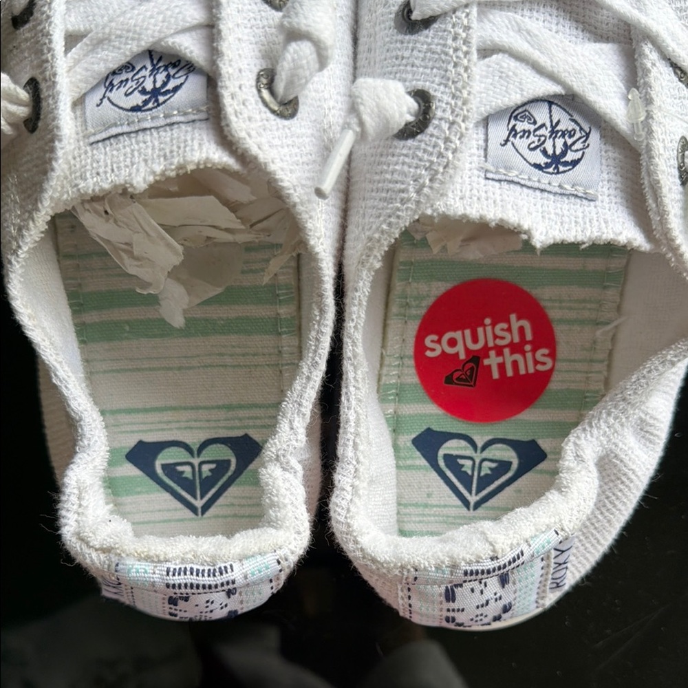 ROXY White Canvas SLIP-on Sneakers - Picture 7 of 7